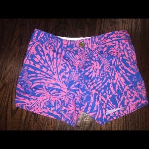 Lilly Pulitzer pink and blue patterned shorts